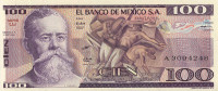 100 песо 1981 года. Мексика. р74b(UJ)