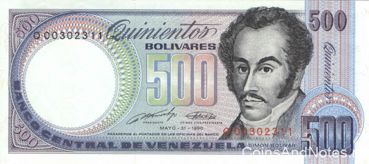 500 боливаров 1990 года. Венесуэла. p67d