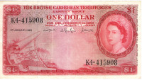 1 доллар 02.01.1963 года. Британские Карибские острова. р7с