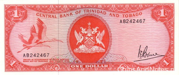 1 доллар 1977 года. Тринидад и Тобаго. р30а