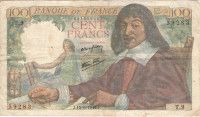 100 франков 15.05.1942 года. Франция. р101а