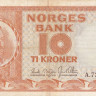 10 крон 1964 года. Норвегия. р31с