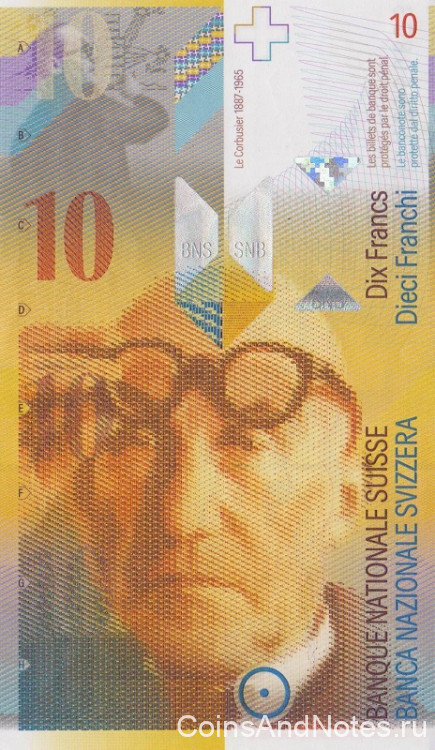 10 франков 1995 года. Швейцария. р66а(2)