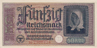 Банкнота 50 рейхсмарок 1940-1945 годов. Германия. рR140