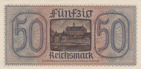 Банкнота 50 рейхсмарок 1940-1945 годов. Германия. рR140