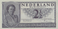Банкнота 2 1/2 гульдена 1945 года. Нидерланды. р73