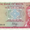 10 шиллингов 1967(1968) года. Мальта. р28