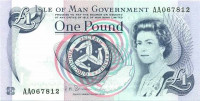Банкнота 1 фунт 1990-2009 годов. Остров Мэн. р40с