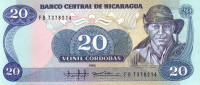 20 кордоба 1985 года. Никарагуа. р152
