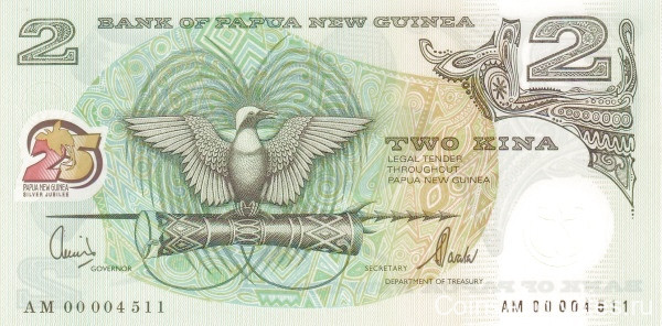 2 кина 2000 года. Папуа Новая Гвинея. р21