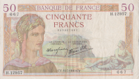50 франков 14.03.1940 года. Франция. р85b