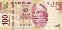 100 песо 04.04.2014 года. Мексика. р124AR