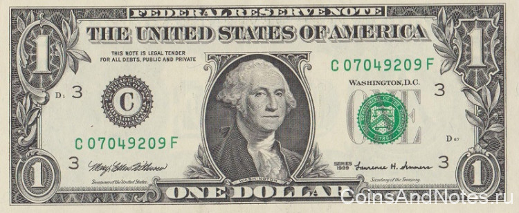 1 доллар 1999 года. США. р504(С)