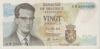 Банкнота 20 франков 1964 года. Бельгия. р138(2)