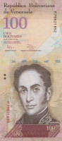 Банкнота 100 боливар 31.01.2012 года. Венесуэла. р93е