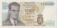 Банкнота 20 франков 1964 года. Бельгия. р138(3)