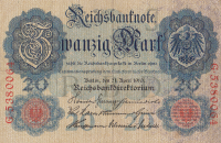 20 марок 1910 года. Германия. р40b