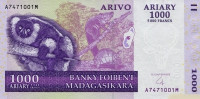 Банкнота 1000 ариари-5000 франков 2004 года. Мадагаскар. р89b