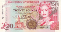 Банкнота 20 фунтов 1996 года. Гернси.  р58а
