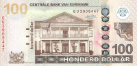 100 долларов 2010 года. Суринам. р166а