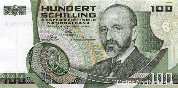 100 шиллингов 1984 года. Австрия. р150
