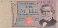 Банкнота 1000 лир 10.01.1977 года. Италия. р101е