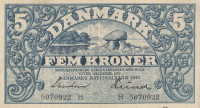 Банкнота 5 крон 1942 года. Дания. р30g(1)