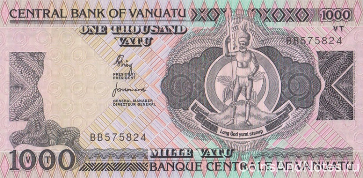 1000 вату 1982 года. Вануату. р3