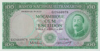 Банкнота 100 эскудо 1961 года. Мозамбик. р109а(2)