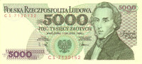 5000 злотых 01.12.1988 года. Польша. р150c