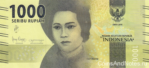 1000 рупий 2021 года. Индонезия. р154(21)