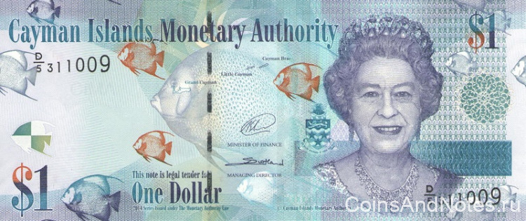 1 доллар 2014(2015) года. Каймановы острова. р38