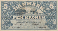 Банкнота 5 крон 1942 года. Дания. р30h(1)