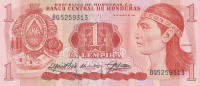 Банкнота 1 лемпира 30.03.1989 года. Гондурас. р68с