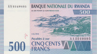 Банкнота 500 франков 1994 года. Руанда. р23