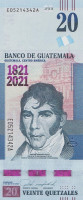 Банкнота 20 кетсалей 2021 года. Гватемала. р new
