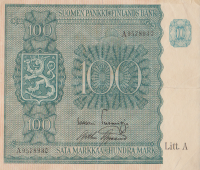 100 марок 1945 года. Финляндия. р80а(10)