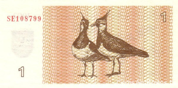 1 талон 1992 года. Литва. р39