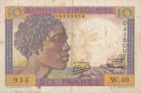 10 франков 1946 года. Французский берег Сомали.  р19