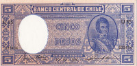 5 песо 19.04.1944 года. Чили. р102а