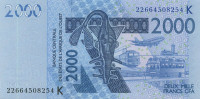 2000 франков 2022 года. Сенегал. р716К(22)