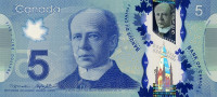 Банкнота 5 долларов Канады 2013 года р106b
