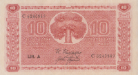 10 марок 1945 года. Финляндия. р77а(2)