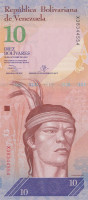 Банкнота 10 боливар 29.10.2013 года. Венесуэла. р90d