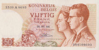 Банкнота 50 франков 1966 года. Бельгия. р139(4)