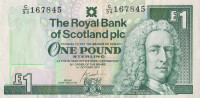 Банкнота 1 фунт 01.10.2001 года. Шотландия. р351е