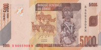 Банкнота 5000 франков 2020 года. Конго. р102
